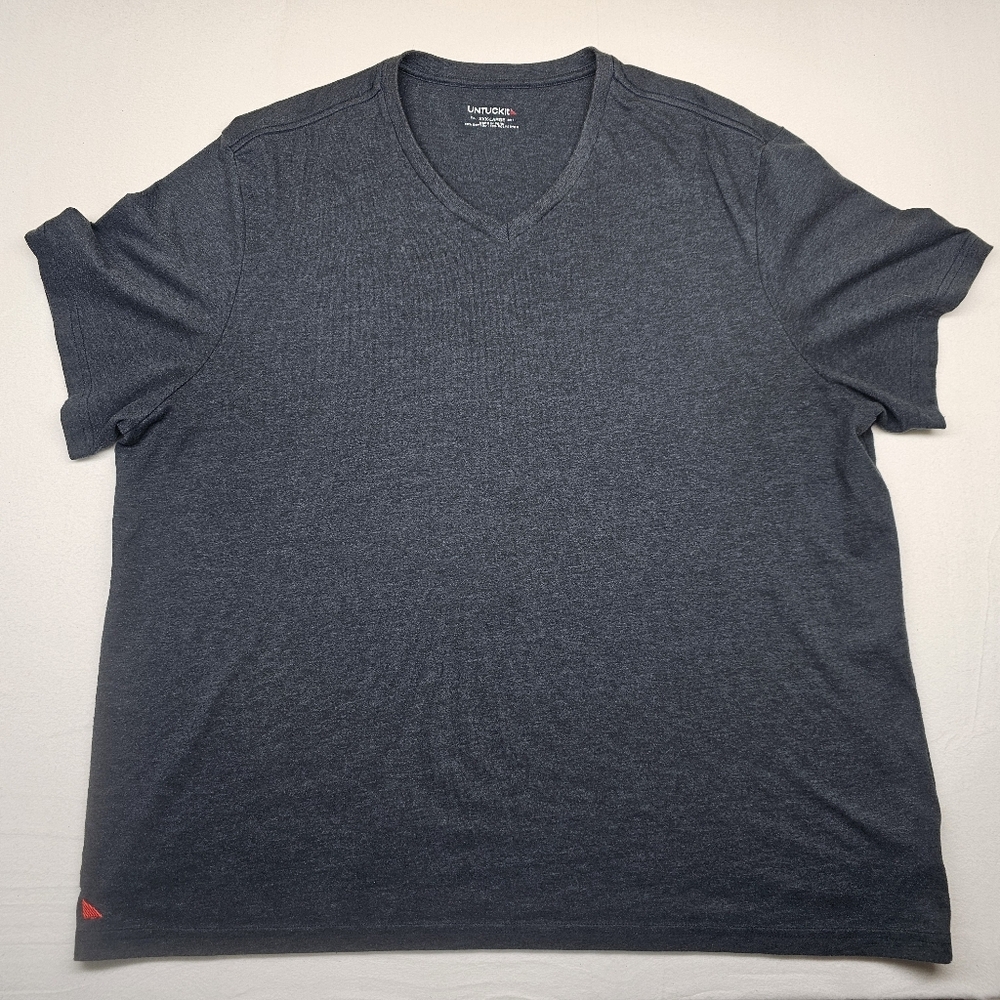 UNTUCKit Mens XXX Large V Neck T Shirt Gray Casual Short Sleeve Tee